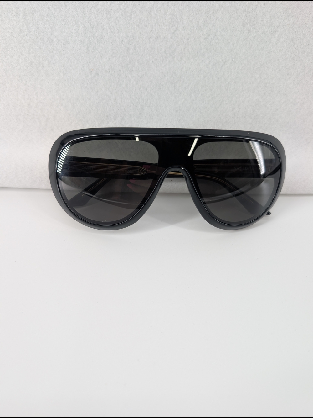 QUAY Black Oversized Shield Sunglasses for Men